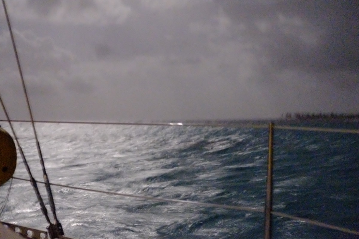 Sailing aboard Yemaya in heavy weather